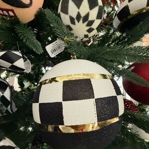 200mm Luxury Christmas Ornament – White, Black & Gold  (NWT)